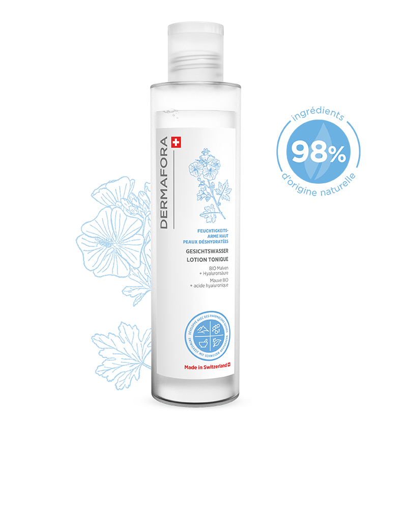 Lotion tonique Dermafora gamme peau déshydratée avec note 98 %