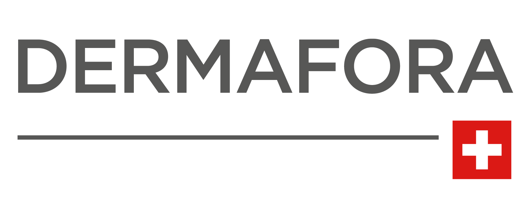Logo Dermafora avec croix suisse rouge