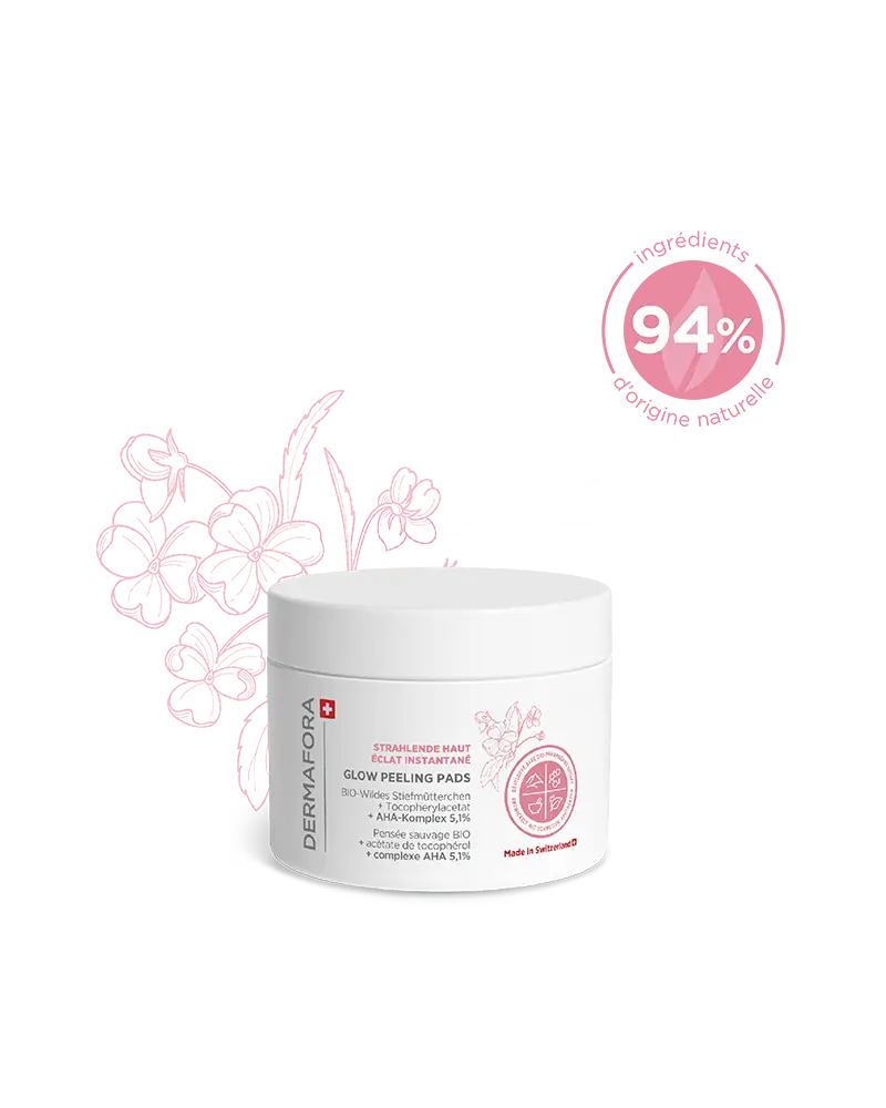 Pads glow Dermafora gamme éclat instantané avec note 94 %