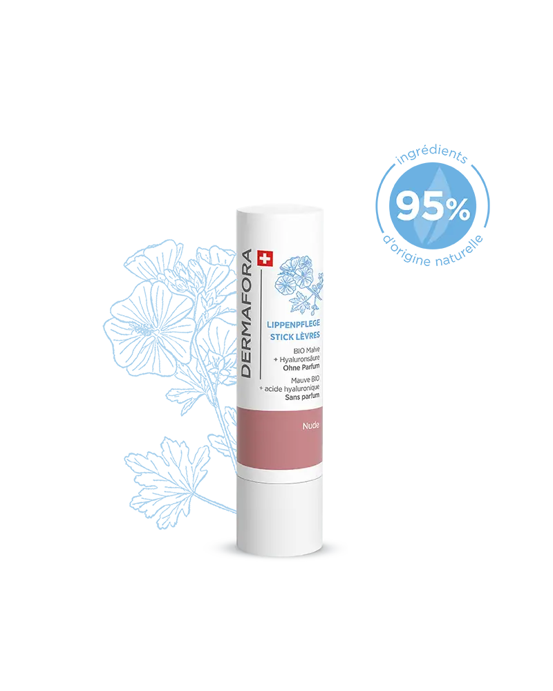Stick lèvres nude Dermafora gamme peau déshydratée avec note 95 %