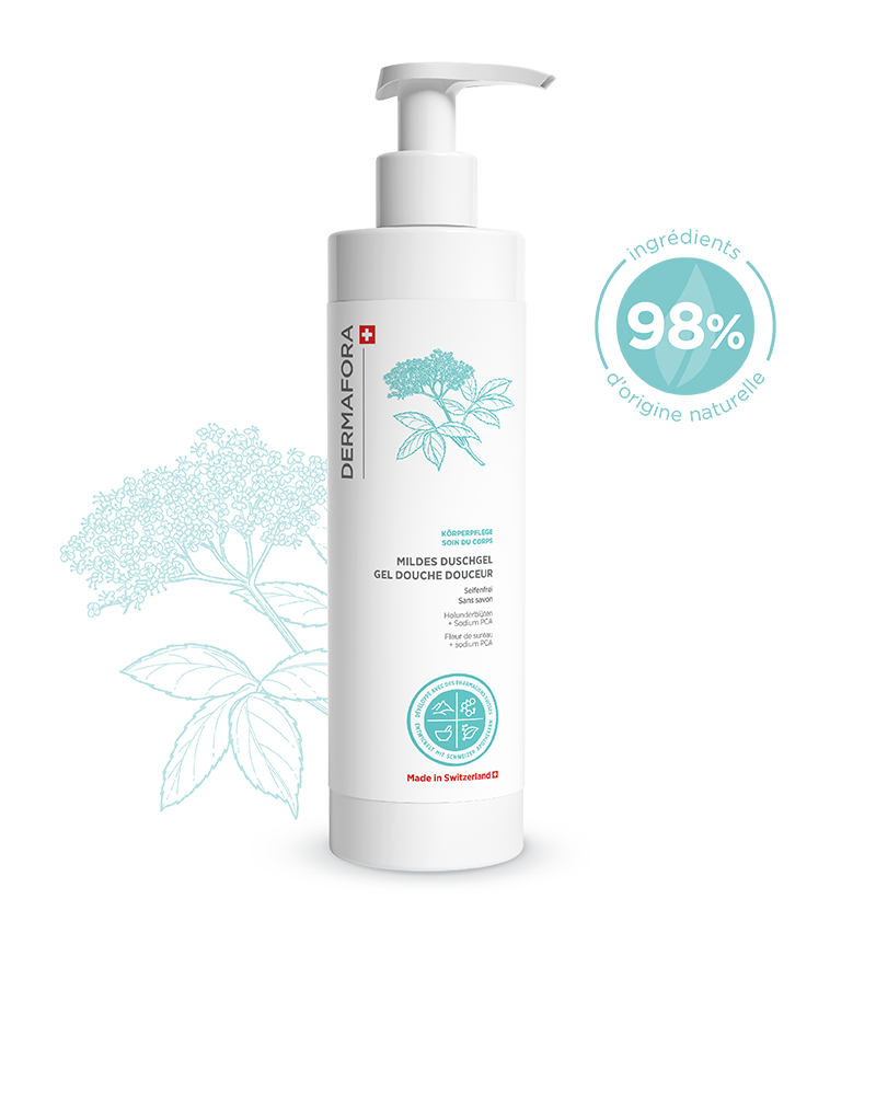 Gel douche Dermafora avec note de satisfaction 98 %