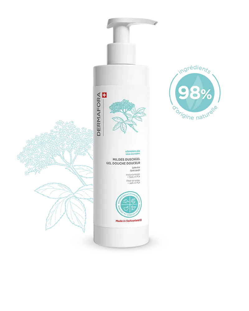 Gel douche Dermafora avec note de satisfaction 98 %