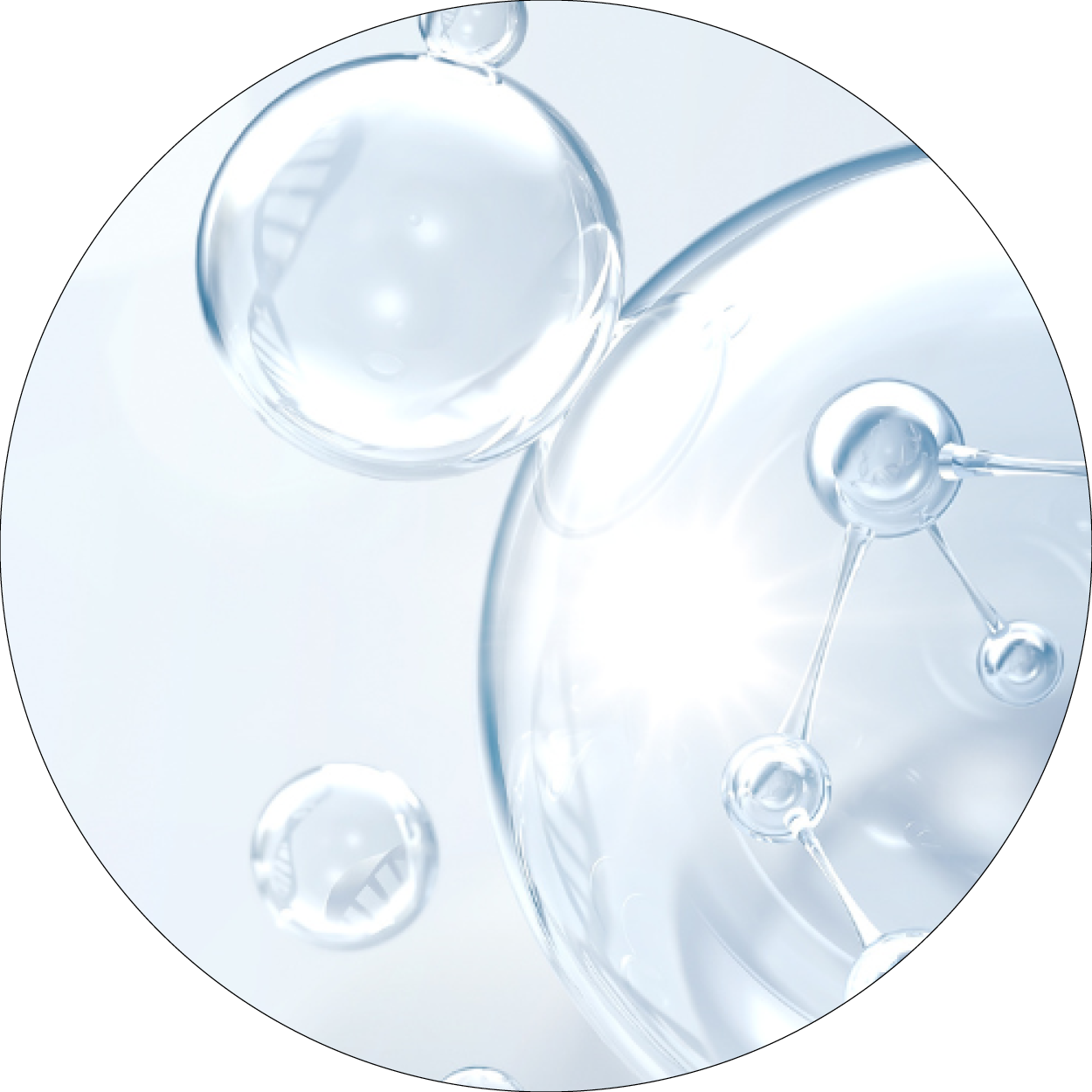 Bulles transparentes représentant l'ectoïne